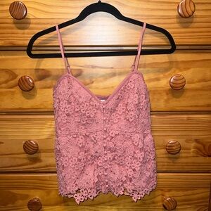 Abercrombie & Fitch Mauve Lace Tank